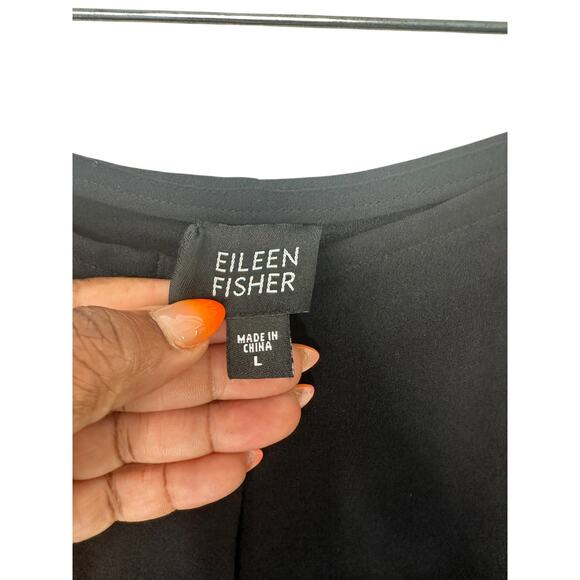 Eileen Fisher‎ Dress Pants Black Relaxed Office Work Career Straight Leg Large - Picture 2 of 12